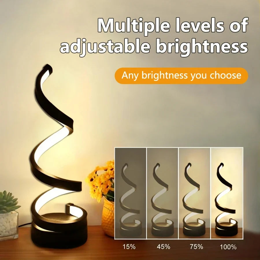 USB Spiral LED Night Light with 3 Colors