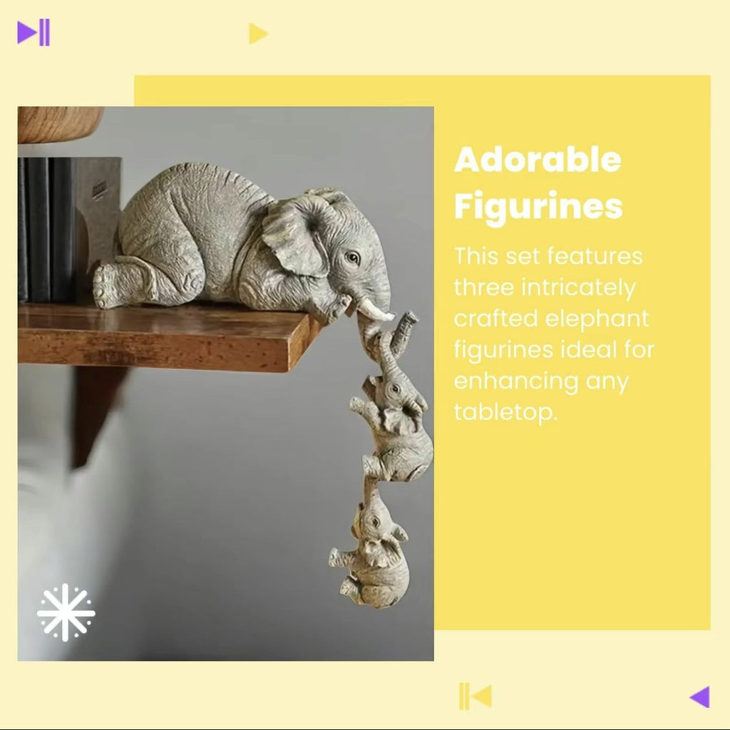 Elephant Family Desktop Ornament Set