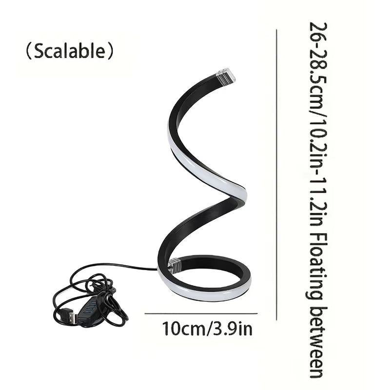 USB Spiral LED Night Light with 3 Colors