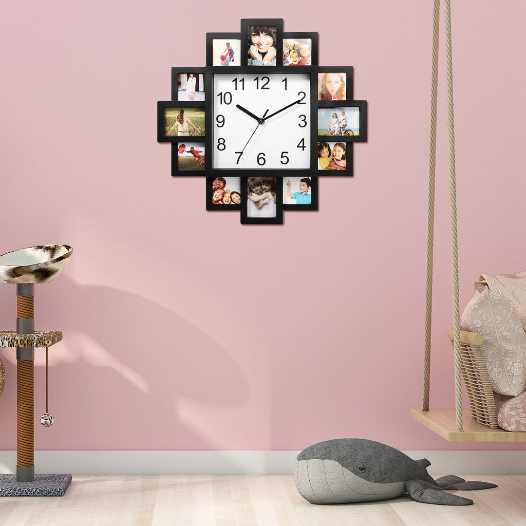 Photo Frame Clock with 12-Picture Display