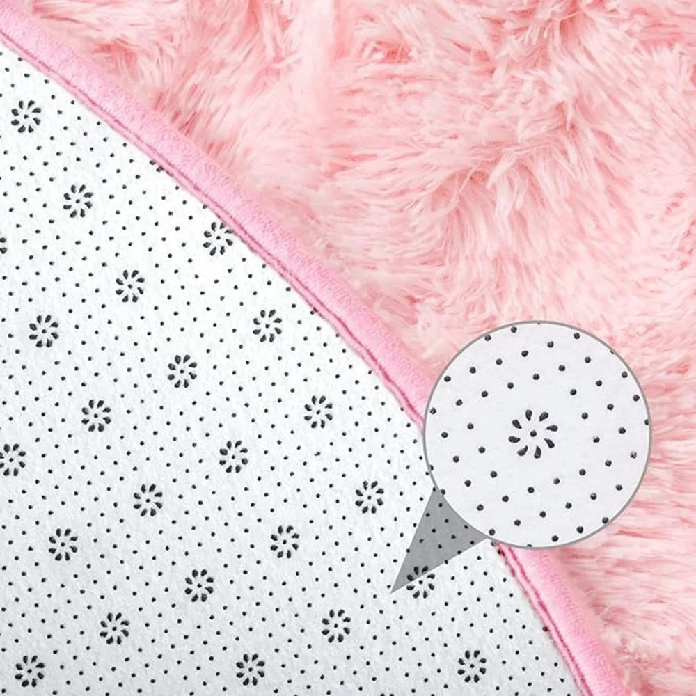 Super Soft Plush Round White Rug