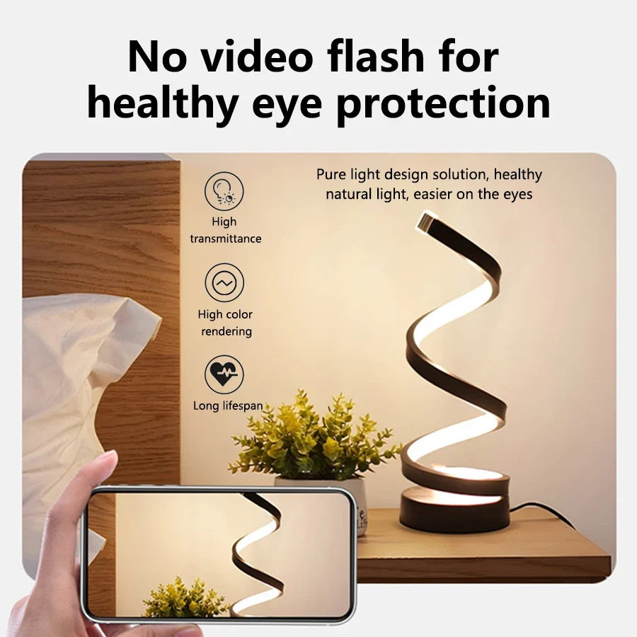 USB Spiral LED Night Light with 3 Colors