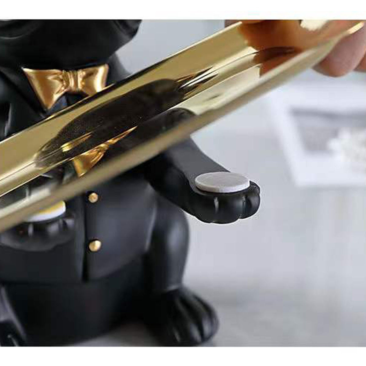 French Bulldog Statue with Tray Decor