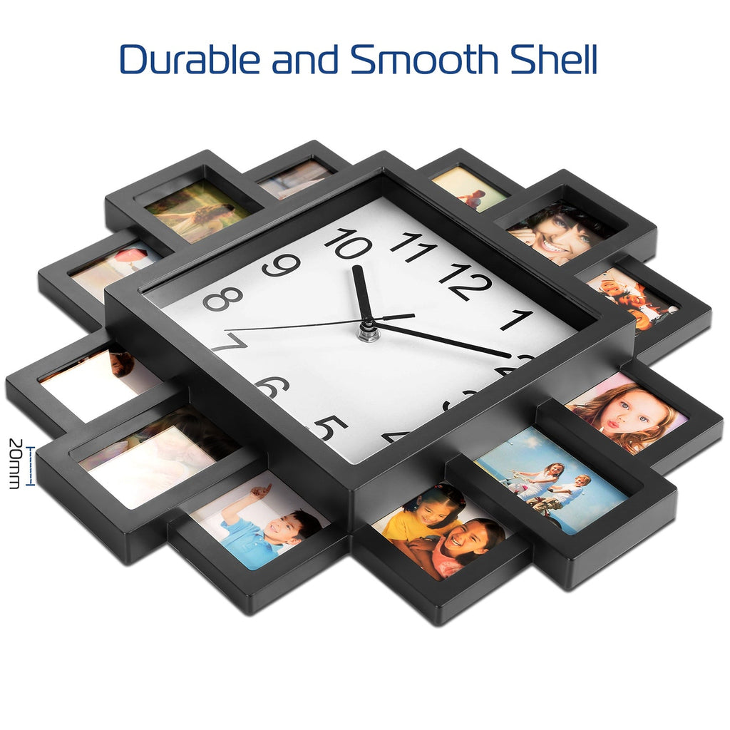 Photo Frame Clock with 12-Picture Display