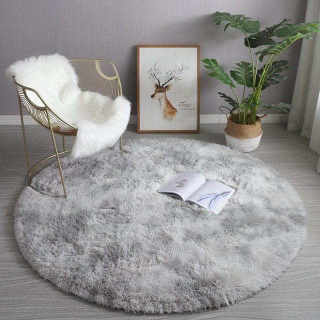 Super Soft Plush Round White Rug