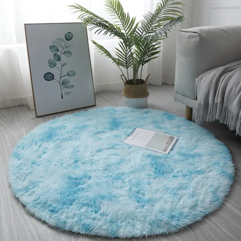 Super Soft Plush Round White Rug
