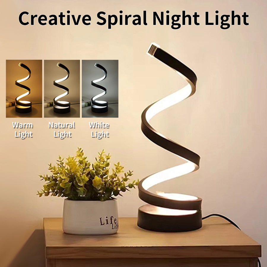 USB Spiral LED Night Light with 3 Colors