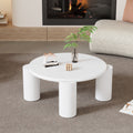 White Round Wooden Coffee Table
