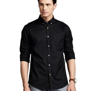 Symbol Premium Men Stylish Solid All Day Fresh Buttondown Casual Shirt - Regular Fit | Plain | Full Sleeve | Cotton Semi Formal Wear